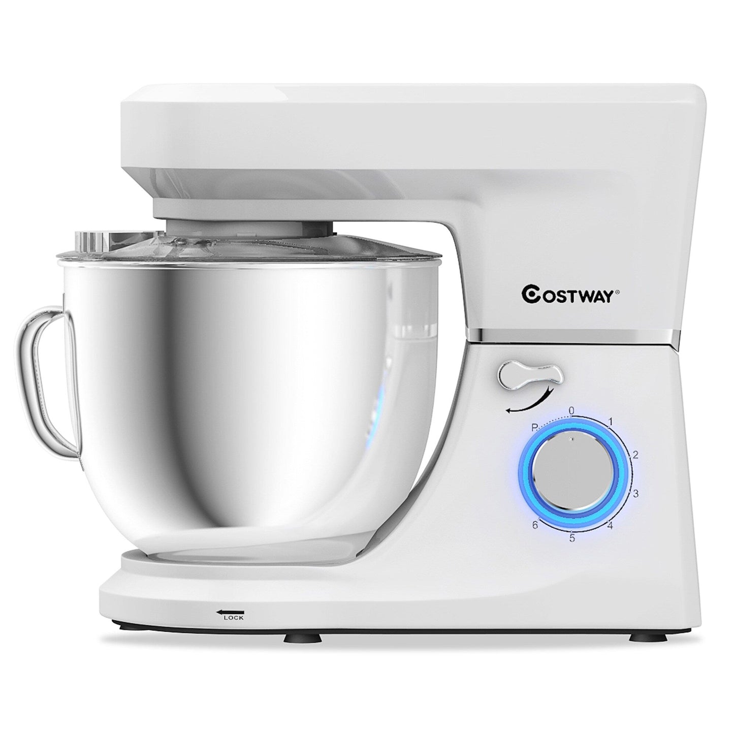 Impastatrice elettrica con testa inclinabile a 6 velocità, 7,5 Qt e frusta