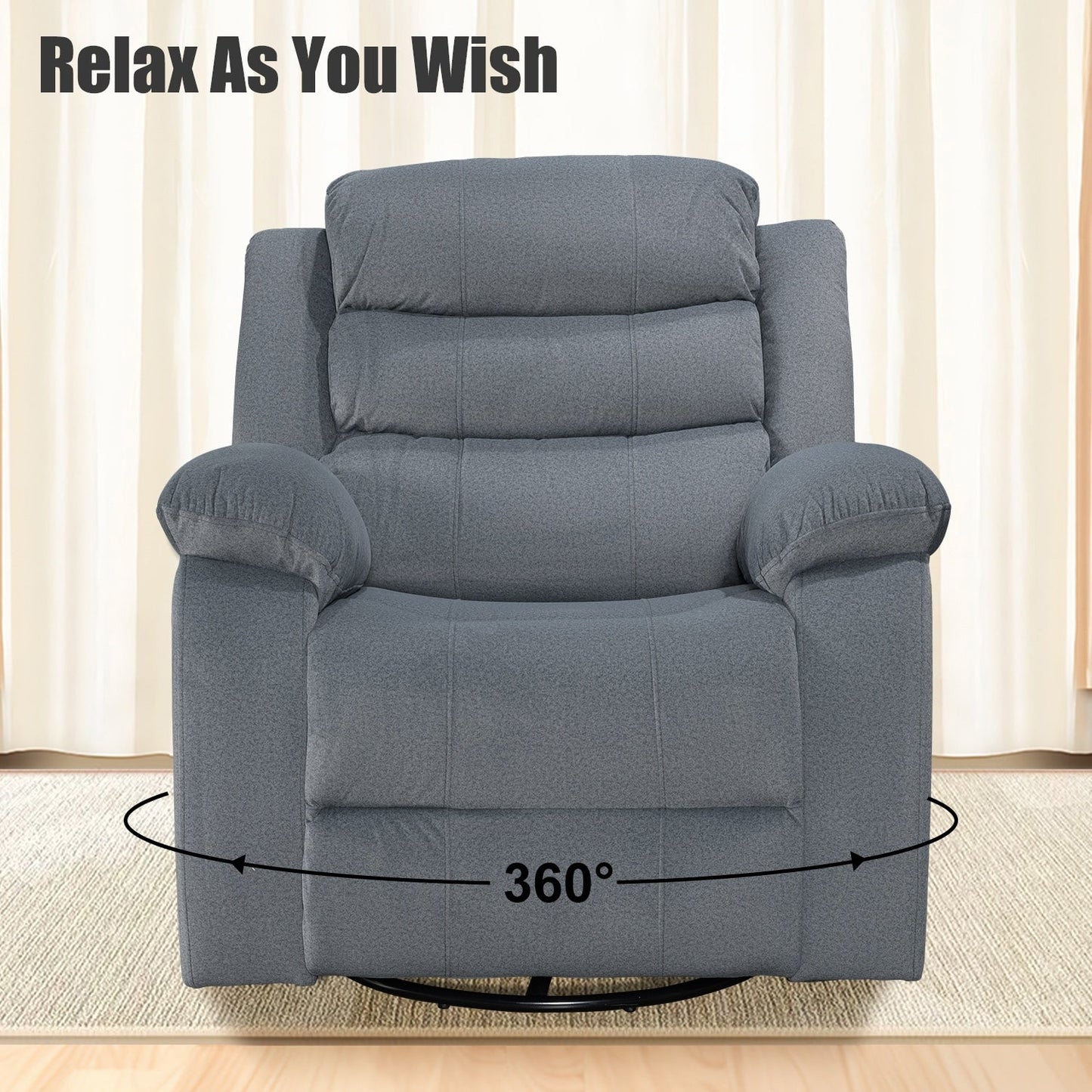 Poltrona reclinabile standard con funzione di oscillazione e rotazione per il soggiorno