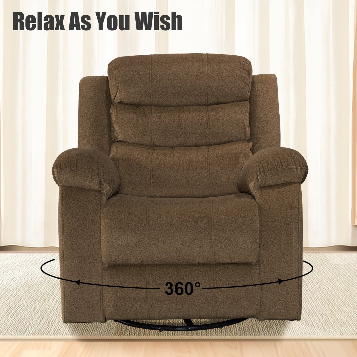 Poltrona reclinabile standard con funzione di oscillazione e rotazione per il soggiorno