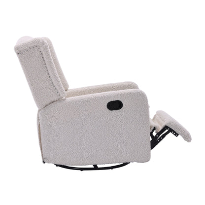 Poltrona reclinabile girevole senza braccioli in tessuto di dimensioni standard con rotazione a 360°, funzione di reclinazione e base scorrevole