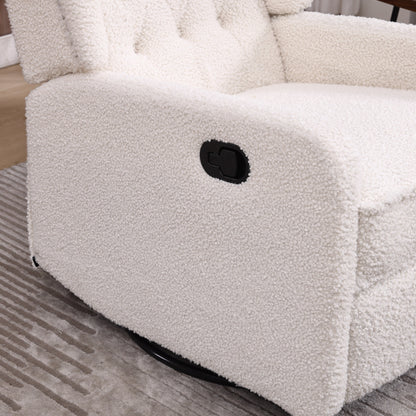 Poltrona reclinabile girevole senza braccioli in tessuto di dimensioni standard con rotazione a 360°, funzione di reclinazione e base scorrevole