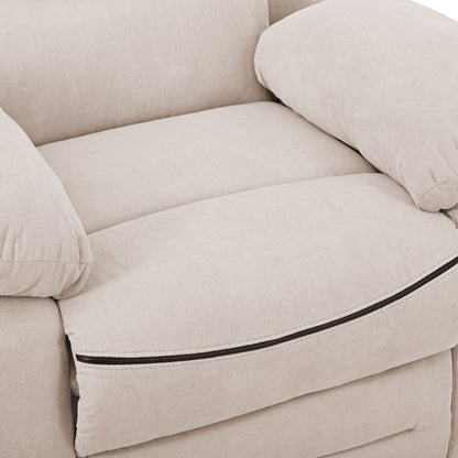 Poltrona reclinabile elettrica in lino di dimensioni standard con massaggio, riscaldamento e tasca portaoggetti laterale