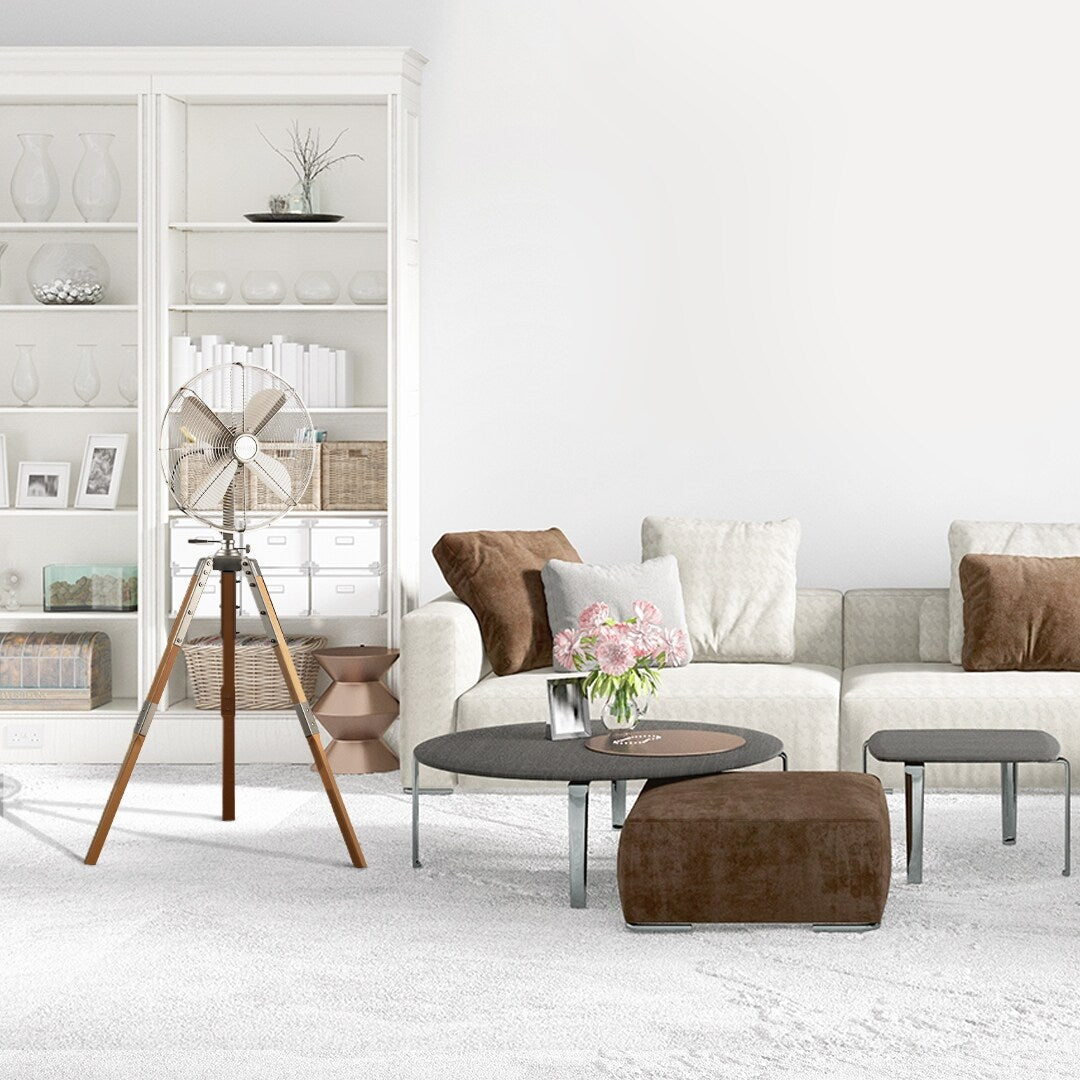 Ventilatore a piantana Star Fans Star Treppiede da 16 pollici con gambe in legno