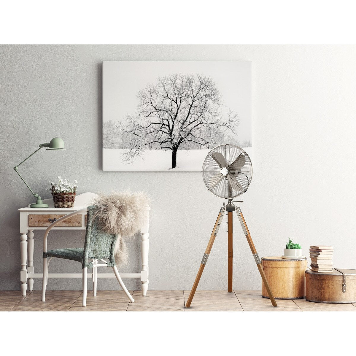 Ventilatore a piantana Star Fans Star Treppiede da 16 pollici con gambe in legno