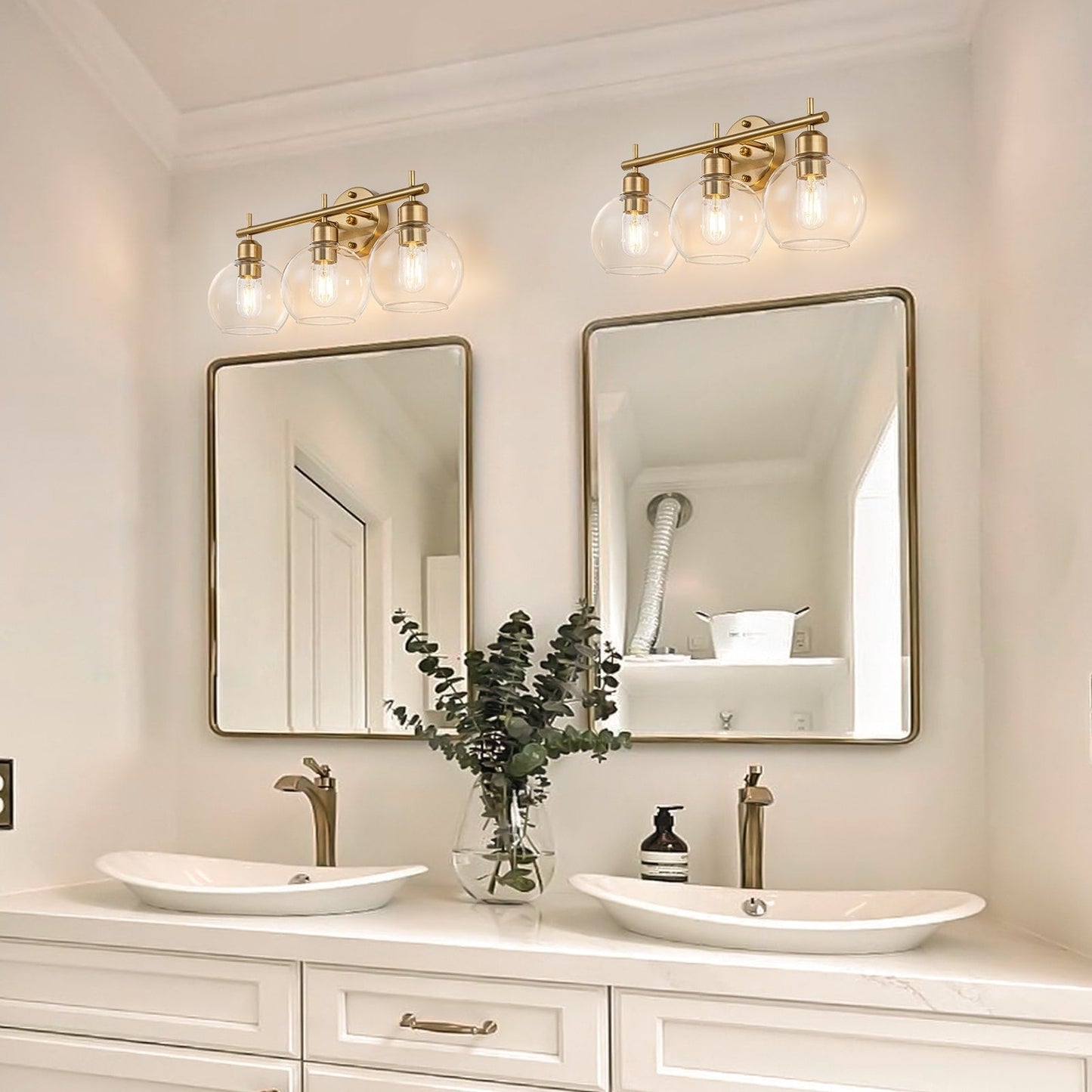 Lampada da bagno moderna dimmerabile Starsky a 4 luci con paralume in vetro a globo