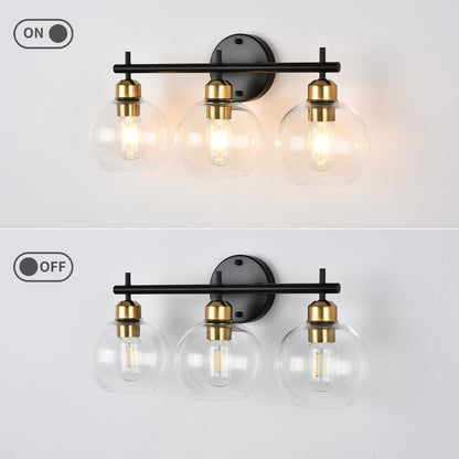 Lampada da bagno moderna dimmerabile Starsky a 4 luci con paralume in vetro a globo