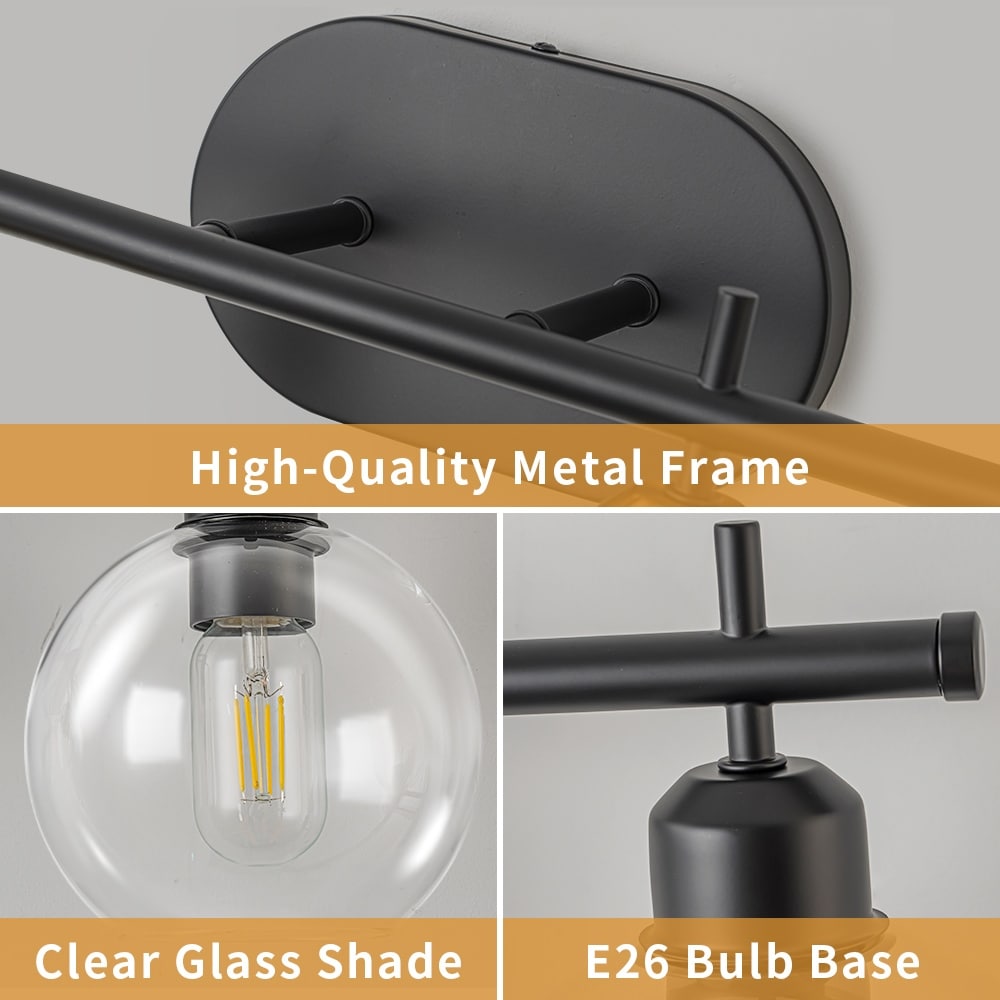 Lampada da bagno moderna dimmerabile Starsky a 4 luci con paralume in vetro a globo