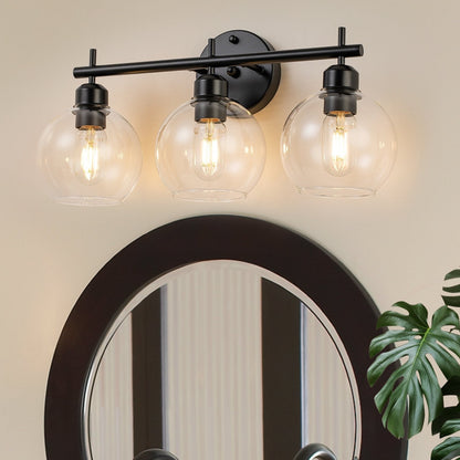 Lampada da bagno moderna dimmerabile Starsky a 4 luci con paralume in vetro a globo