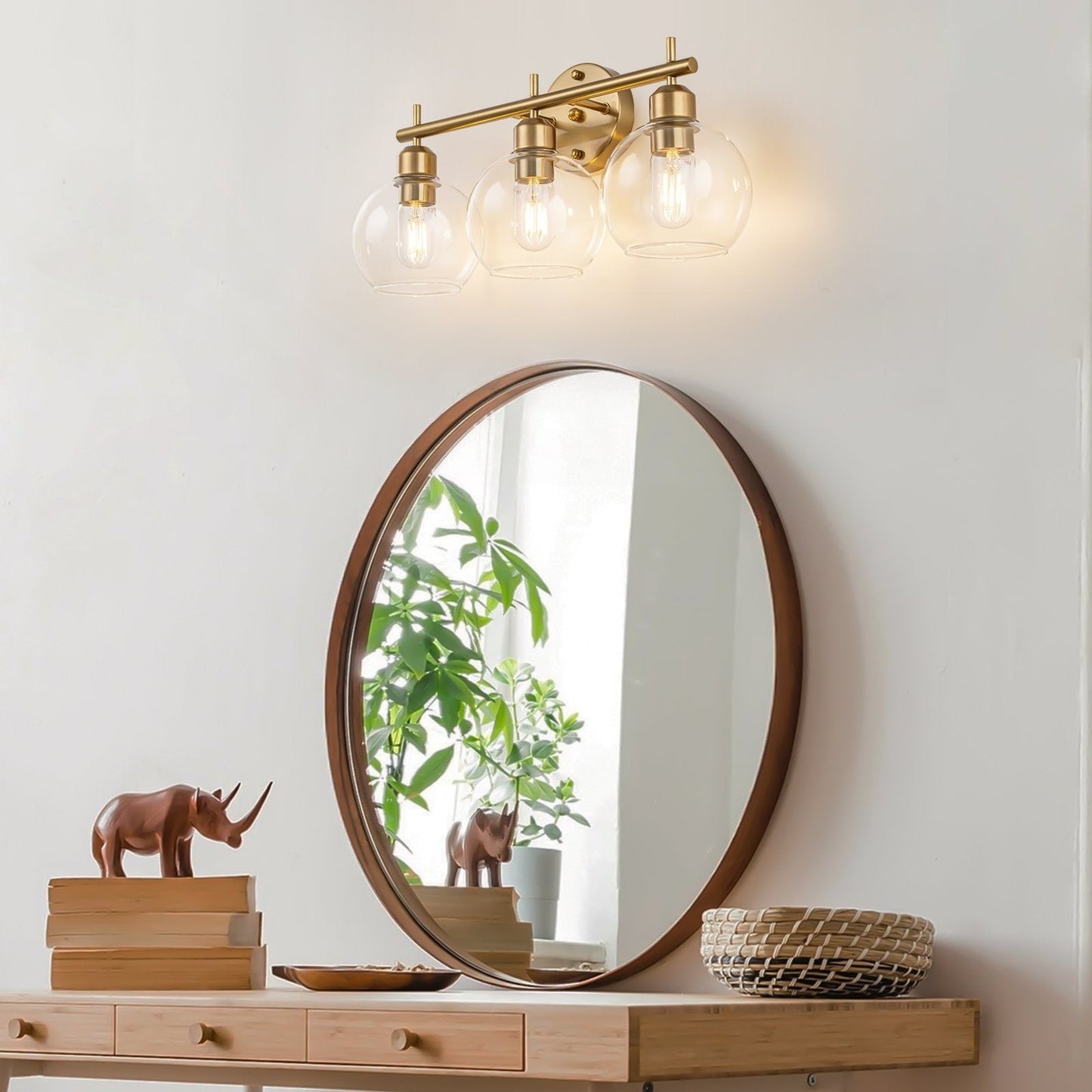 Lampada da bagno moderna dimmerabile Starsky a 4 luci con paralume in vetro a globo