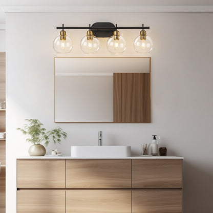 Lampada da bagno moderna dimmerabile Starsky a 4 luci con paralume in vetro a globo