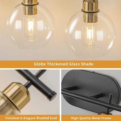 Lampada da bagno moderna dimmerabile Starsky a 4 luci con paralume in vetro a globo