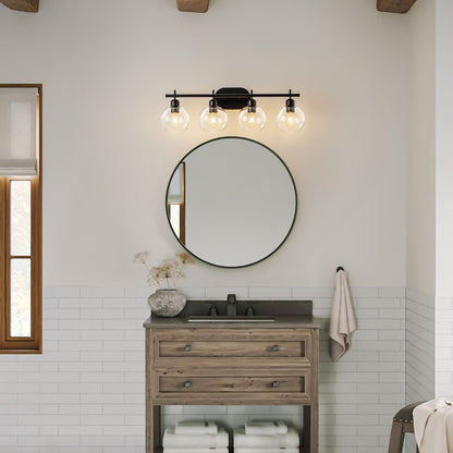 Lampada da bagno moderna dimmerabile Starsky a 4 luci con paralume in vetro a globo