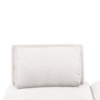 Divano curvo modulare Stavan a 2 posti, bianco bouclé, profondità della seduta regolabile