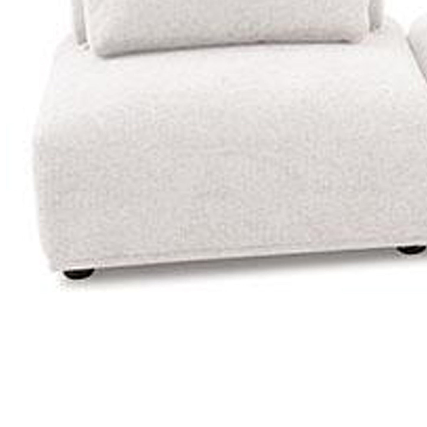 Divano modulare curvo Stavan a 3 posti, bianco bouclé, schienali regolabili