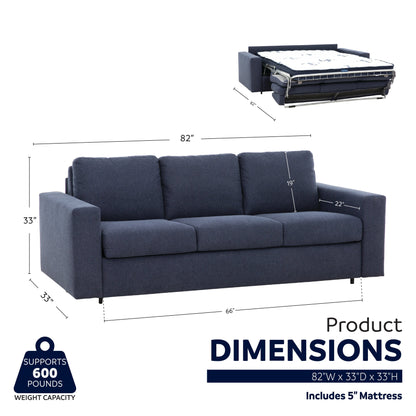 Divano letto matrimoniale Stearns &amp; Foster® Paolo da 82 pollici con materasso in memory foam da 5 pollici