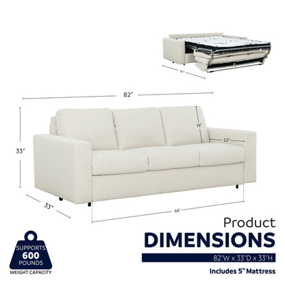 Divano letto matrimoniale Stearns &amp; Foster® Paolo da 82 pollici con materasso in memory foam da 5 pollici