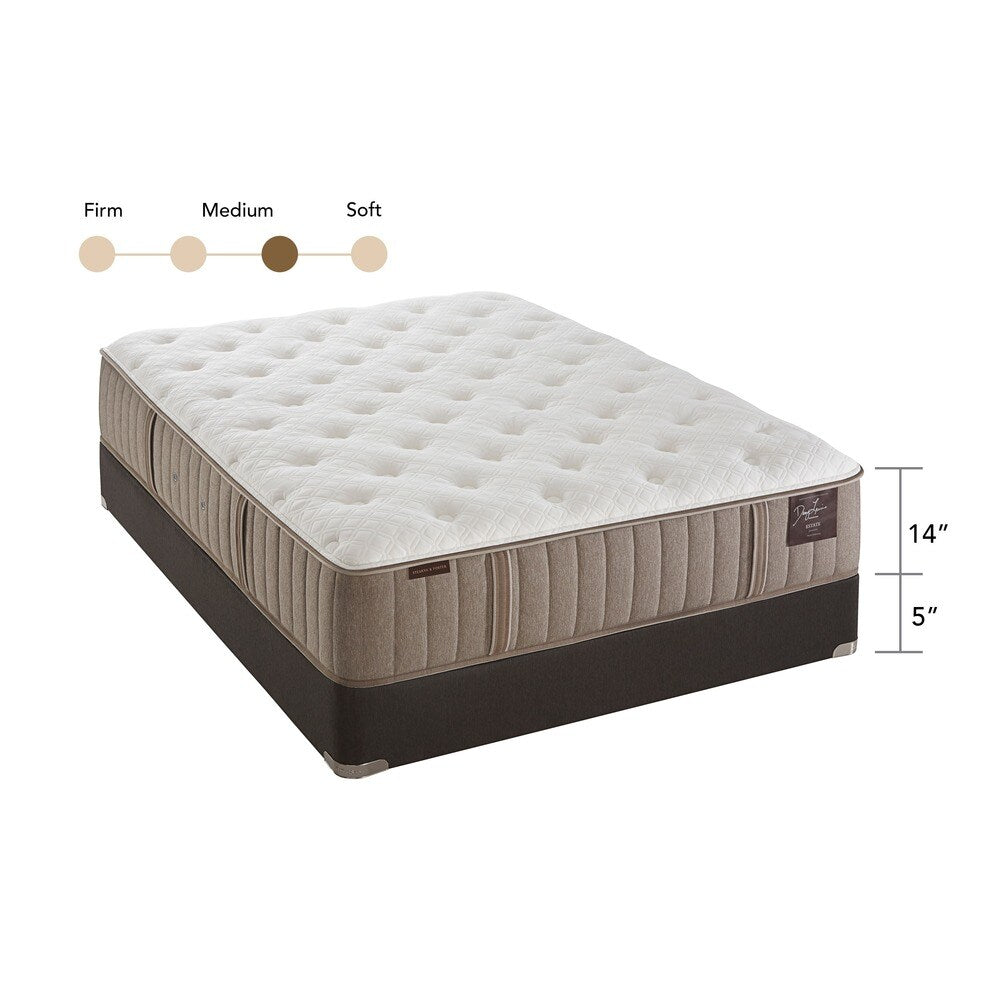 Set di materassi California King Plush Split Scarborough da 14 pollici di Stearns and Foster