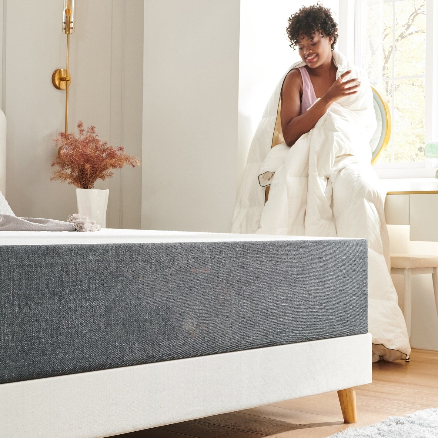 Materasso in memory foam in gel Stiku 10, taglia media, letto in scatola, a basso movimento, trasparente