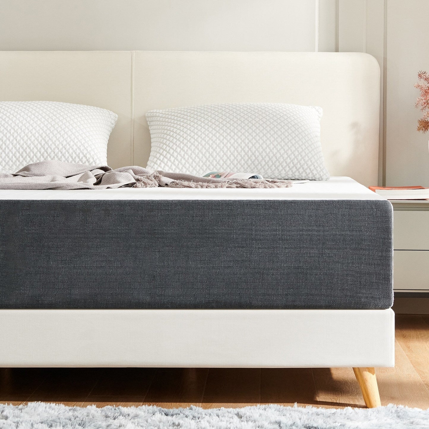 Materasso in memory foam in gel Stiku 10, taglia media, letto in scatola, a basso movimento, trasparente