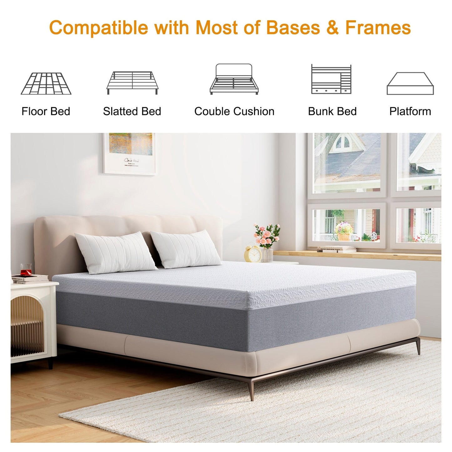 Materasso in memory foam rinfrescante Stiku da 12 pollici per un buon sonno, materasso in una scatola