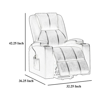 Poltrona reclinabile Stoy Power Lift, massaggio, 36 pollici, similpelle rosso vino