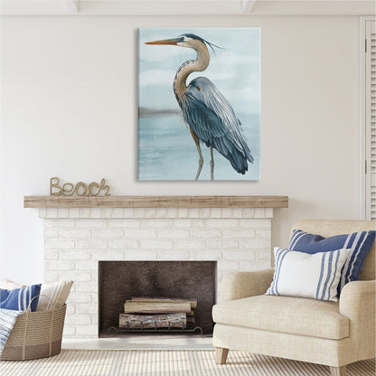 Stupell Heron Bird on Beach Canvas Wall Art Design di Grace Popp