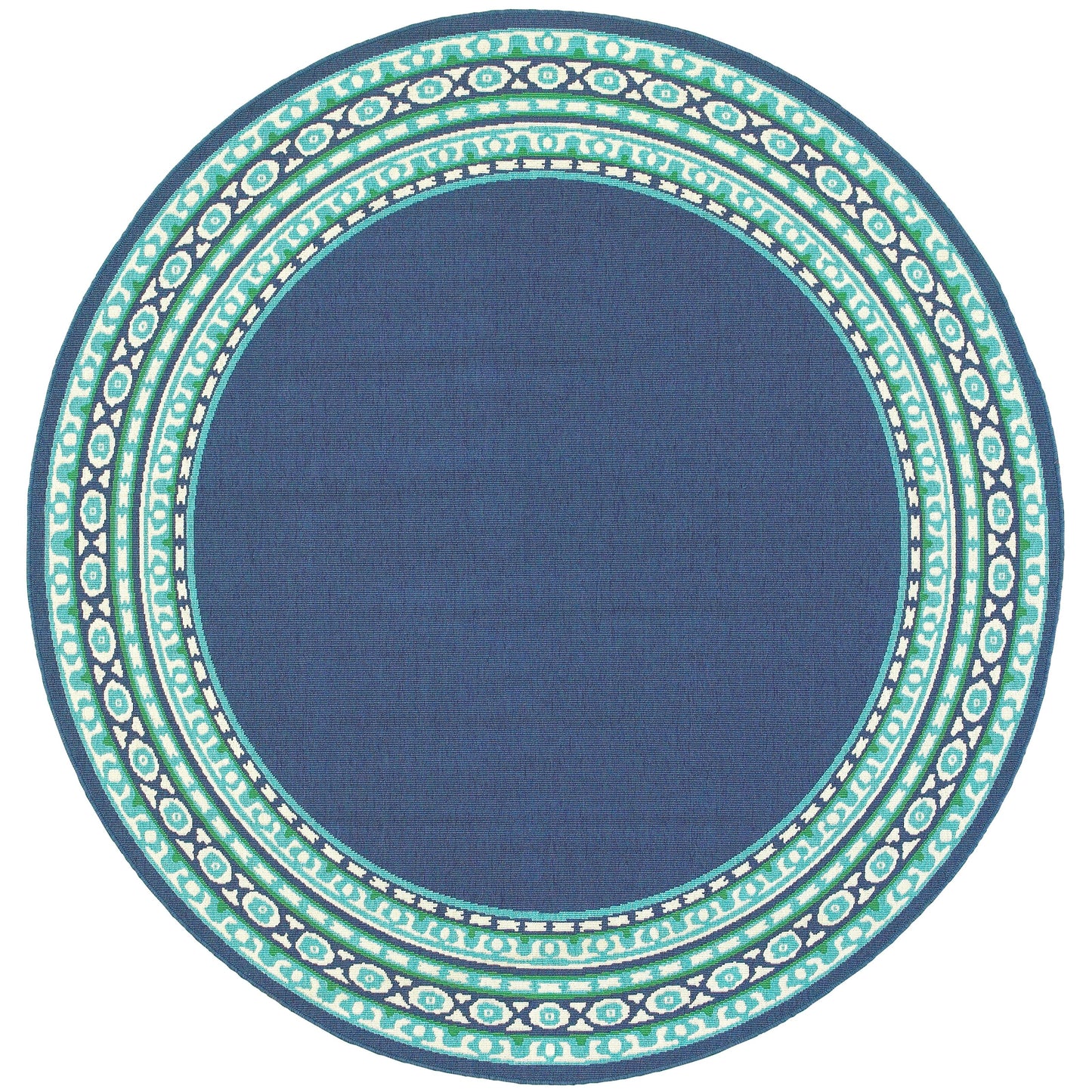 Tappeto per interni/esterni con bordo verde blu navy di Style Haven Martinque~