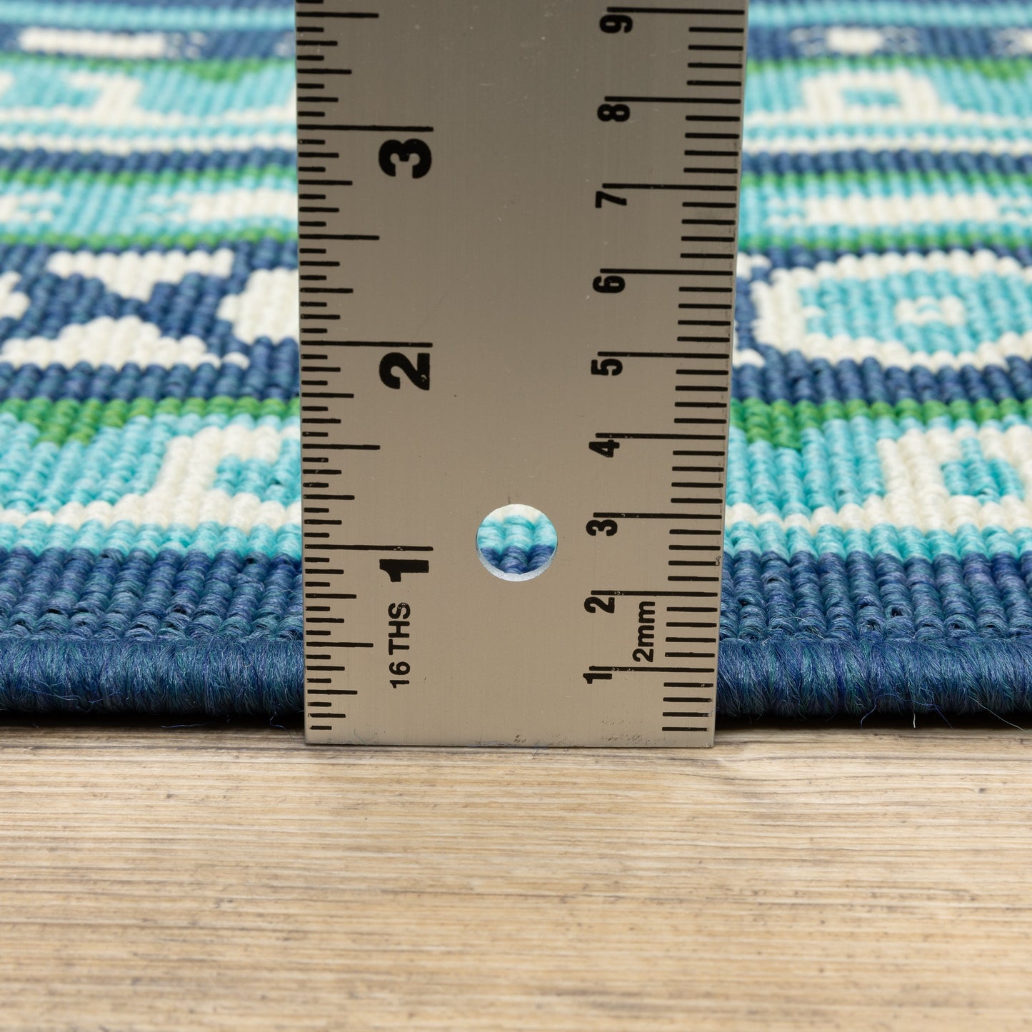 Tappeto per interni/esterni con bordo verde blu navy di Style Haven Martinque~