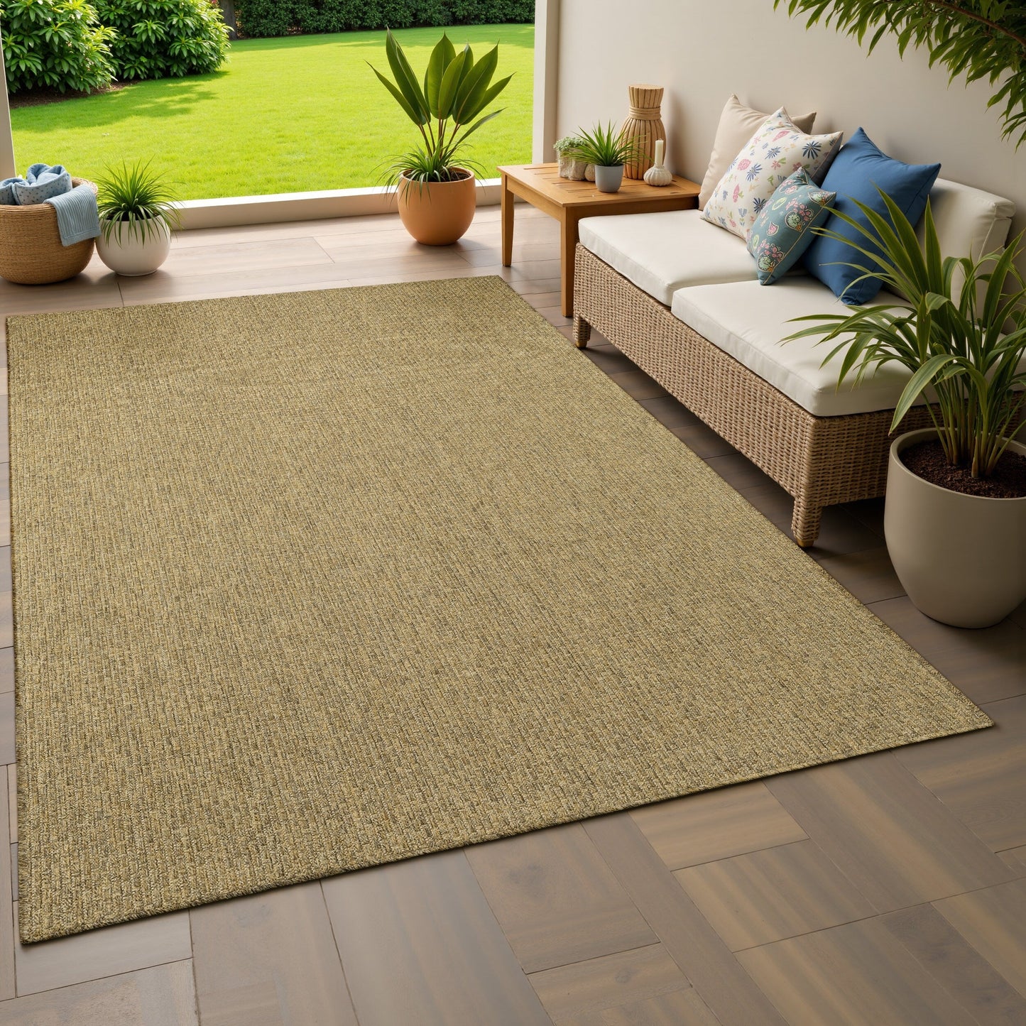 Tappeto da interno ed esterno in stile Haven Veranda Tonal Woven Basket Weave
