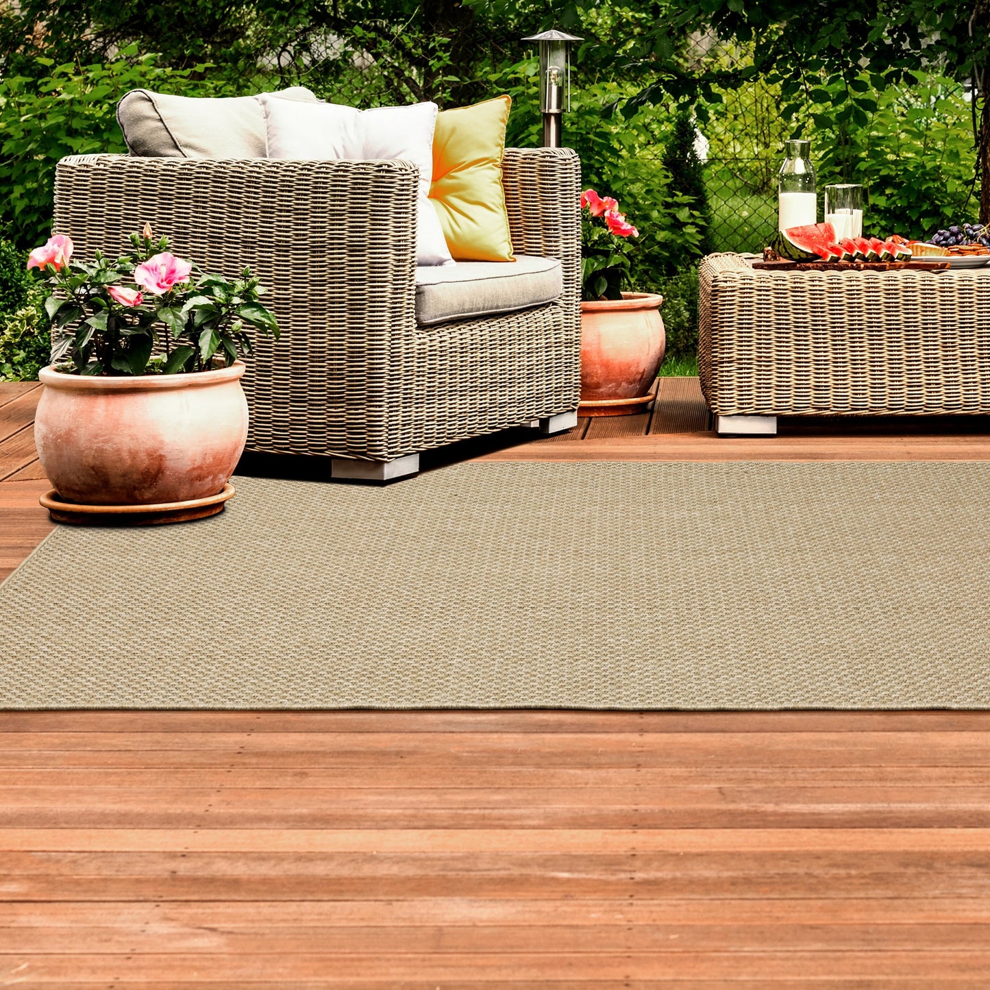 Tappeto da interno ed esterno in stile Haven Veranda Tonal Woven Basket Weave