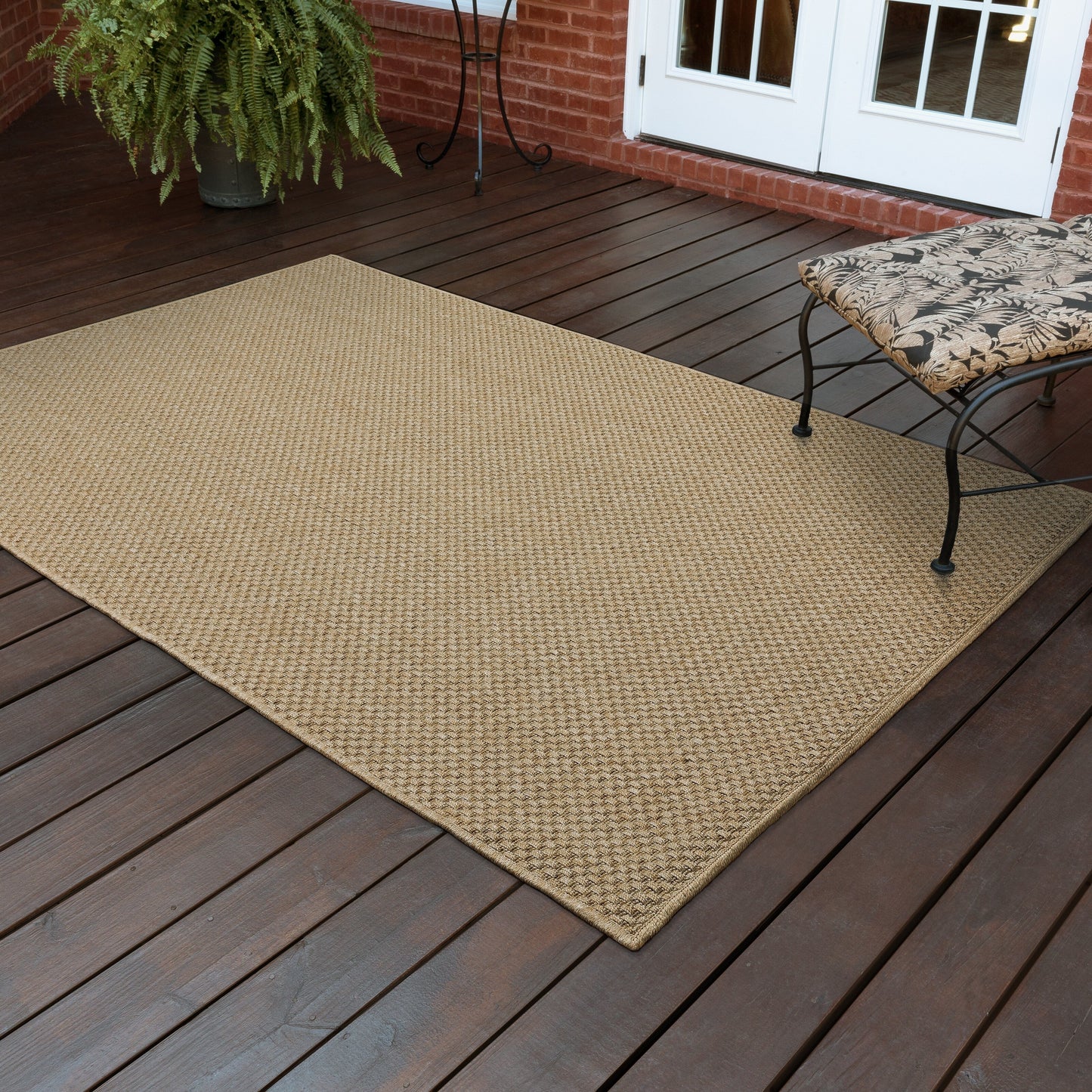 Tappeto da interno ed esterno in stile Haven Veranda Tonal Woven Basket Weave