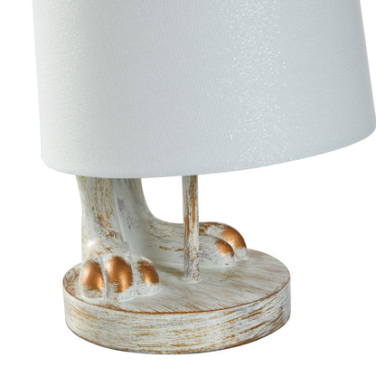 Lampada da scrivania StyleCraft Malta in rame chiaro e bianco lavato a forma di coniglio
