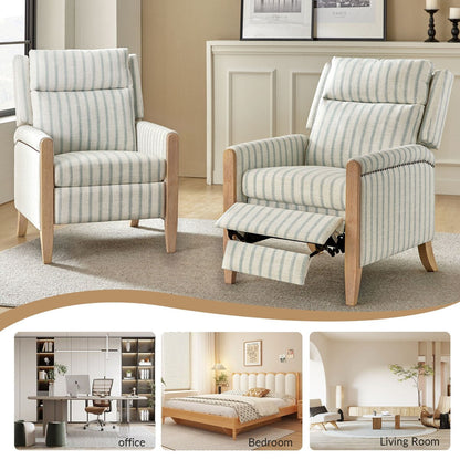 Poltrona reclinabile manuale Suares Transitional Nailhead con gambe in legno massello, set da 2 di HULALA HOME