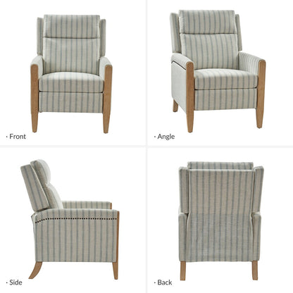 Poltrona reclinabile manuale Suares Transitional Nailhead con gambe in legno massello, set da 2 di HULALA HOME