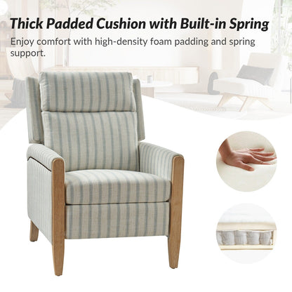 Poltrona reclinabile manuale Suares Transitional Nailhead con gambe in legno massello di HULALA HOME