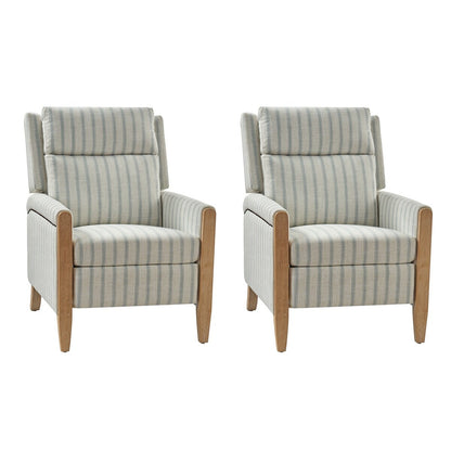 Poltrona reclinabile manuale Suares Transitional Nailhead con gambe in legno massello, set da 2 di HULALA HOME