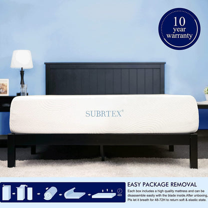 Materasso in memory foam infuso di gel Subrtex da 8 pollici con fodera
