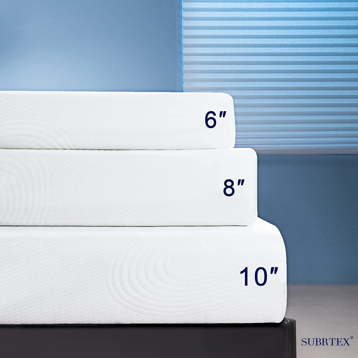 Materasso in memory foam infuso di gel Subrtex da 8 pollici con fodera