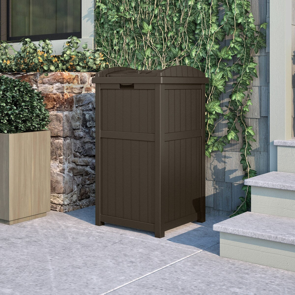 Suncast 30 Gallon Hideaway Trash, bidoni per rifiuti per esterni e cyberspazio