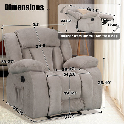 Poltrona reclinabile riscaldabile e massaggiante di dimensioni standard super confortevole