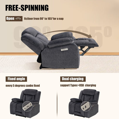 Poltrona reclinabile riscaldabile e massaggiante di dimensioni standard super confortevole