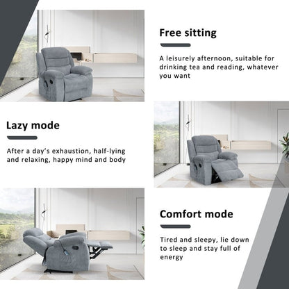 Poltrona reclinabile manuale super morbida, riscaldata e massaggiante