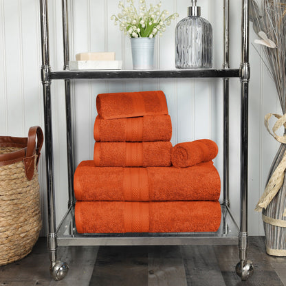 Set di asciugamani di qualità superiore in cotone pettinato a fibra lunga, 6 pezzi