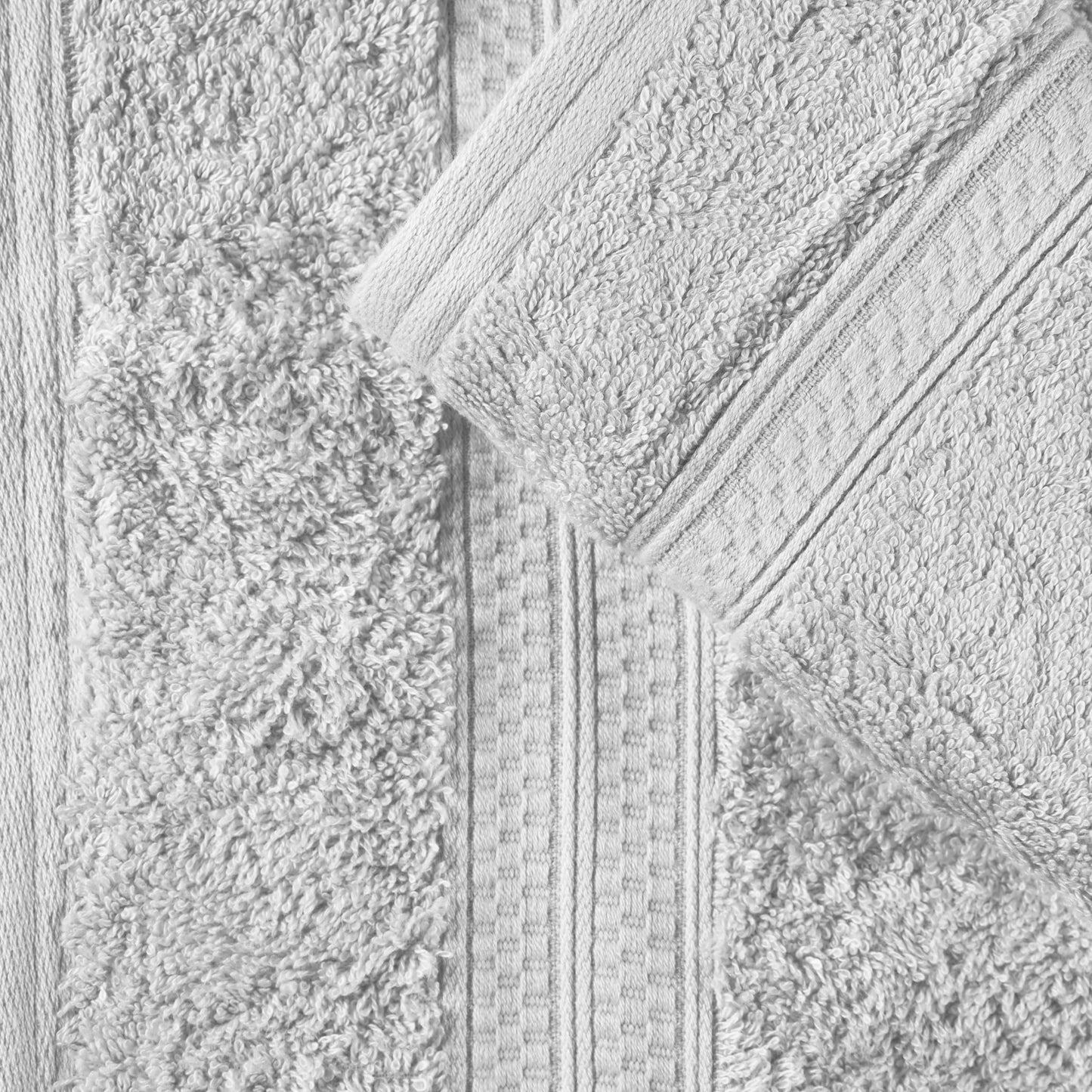 Set di asciugamani da bagno di qualità superiore, 8 pezzi, in rayon di bambù e cotone