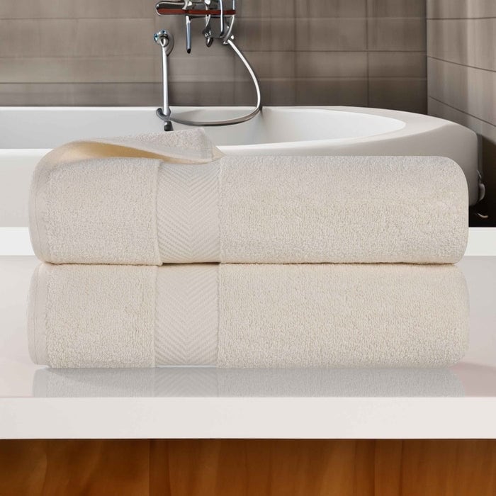 Asciugamano da bagno in cotone assorbente Zero Twist di qualità superiore (set da 2)