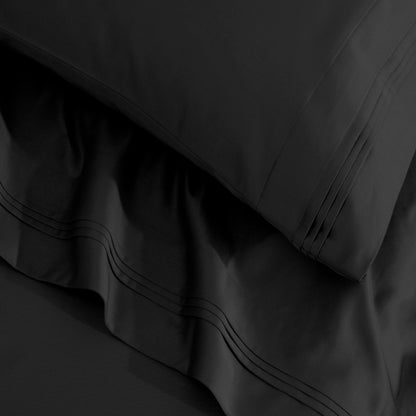 Set di lenzuola in cotone egiziano di qualità superiore, con tasche profonde e tinta unita, 1500 fili