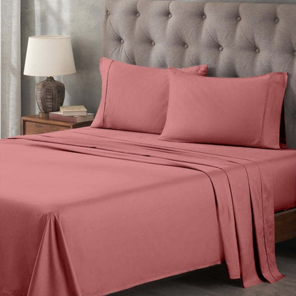 Set di lenzuola con tasche profonde in cotone egiziano di qualità superiore, 400 fili