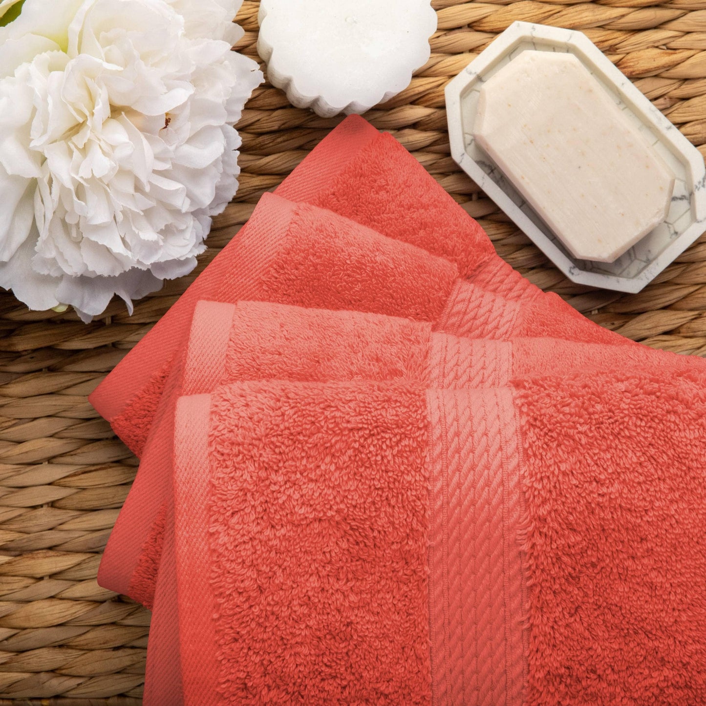 Set di 4 asciugamani in cotone egiziano di qualità superiore, di alta qualità e di grande spessore