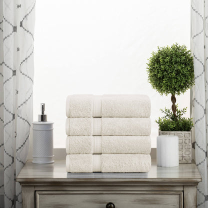 Set di 4 asciugamani in cotone egiziano di qualità superiore, di alta qualità e di grande spessore