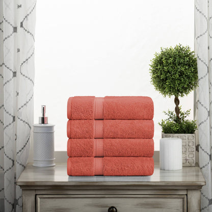 Set di 4 asciugamani in cotone egiziano di qualità superiore, di alta qualità e di grande spessore